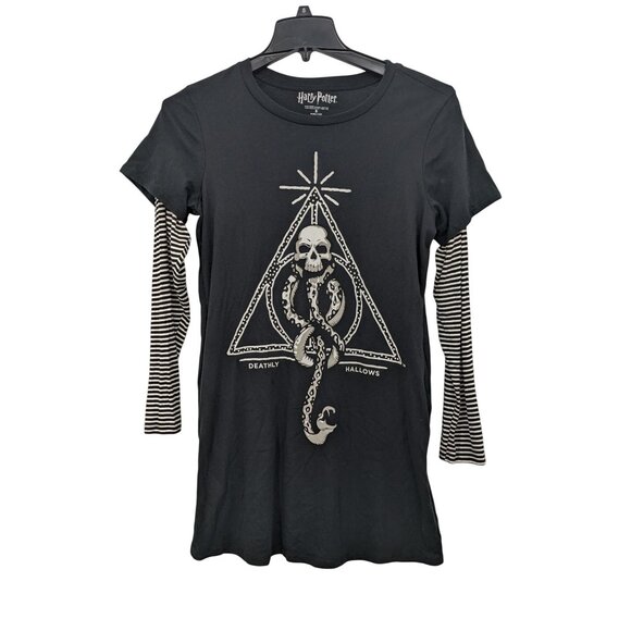 Harry Potter Twofer T-Shirt Dress Women Size S Dark Mark Cosplay Whimsigoth Y2K - Picture 1 of 9
